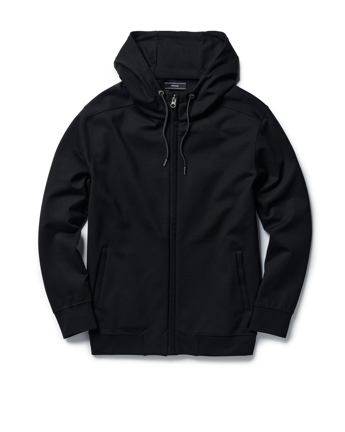 Black Dual Knit Full-Zip Hoodie