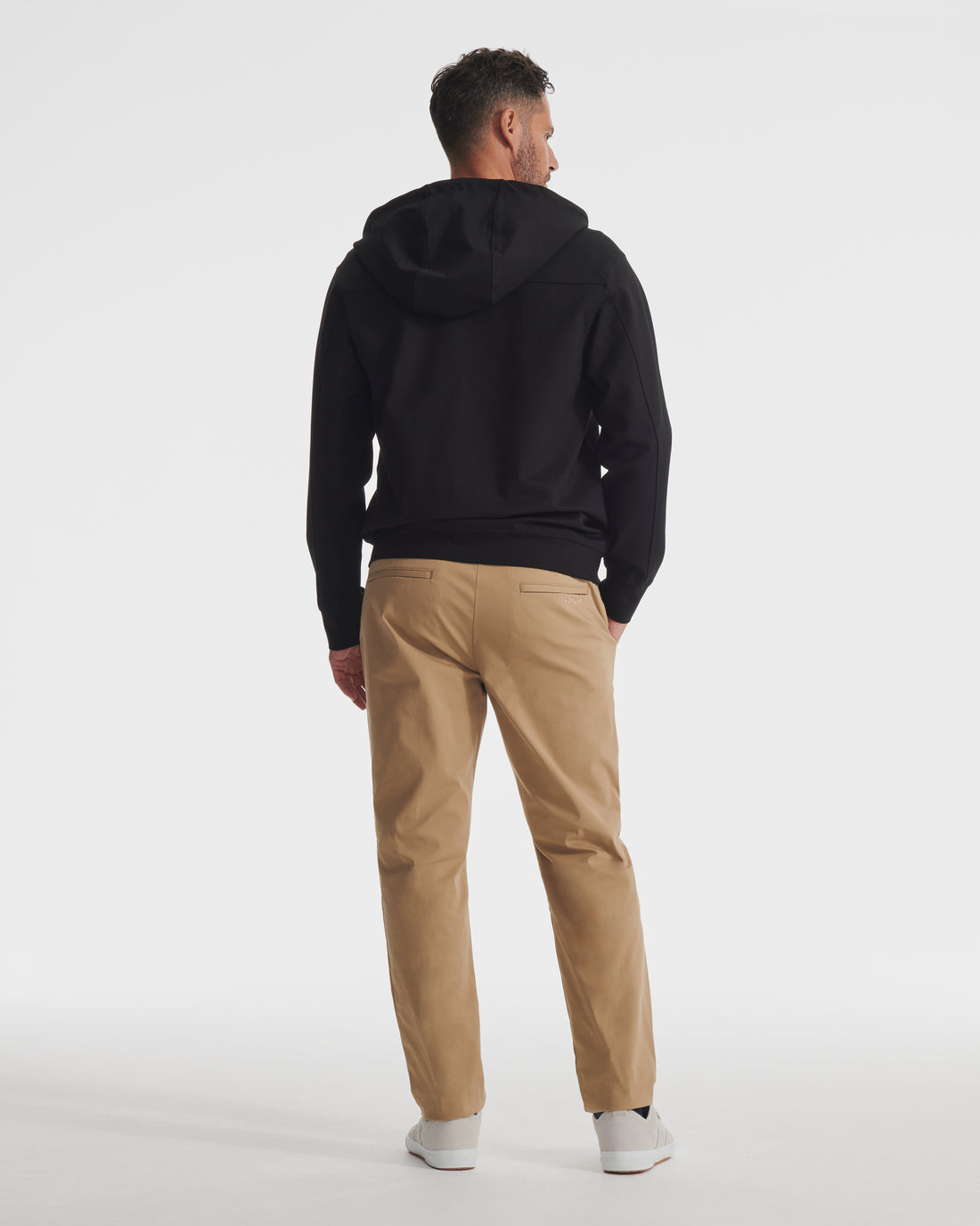 Black Dual Knit Full-Zip Hoodie