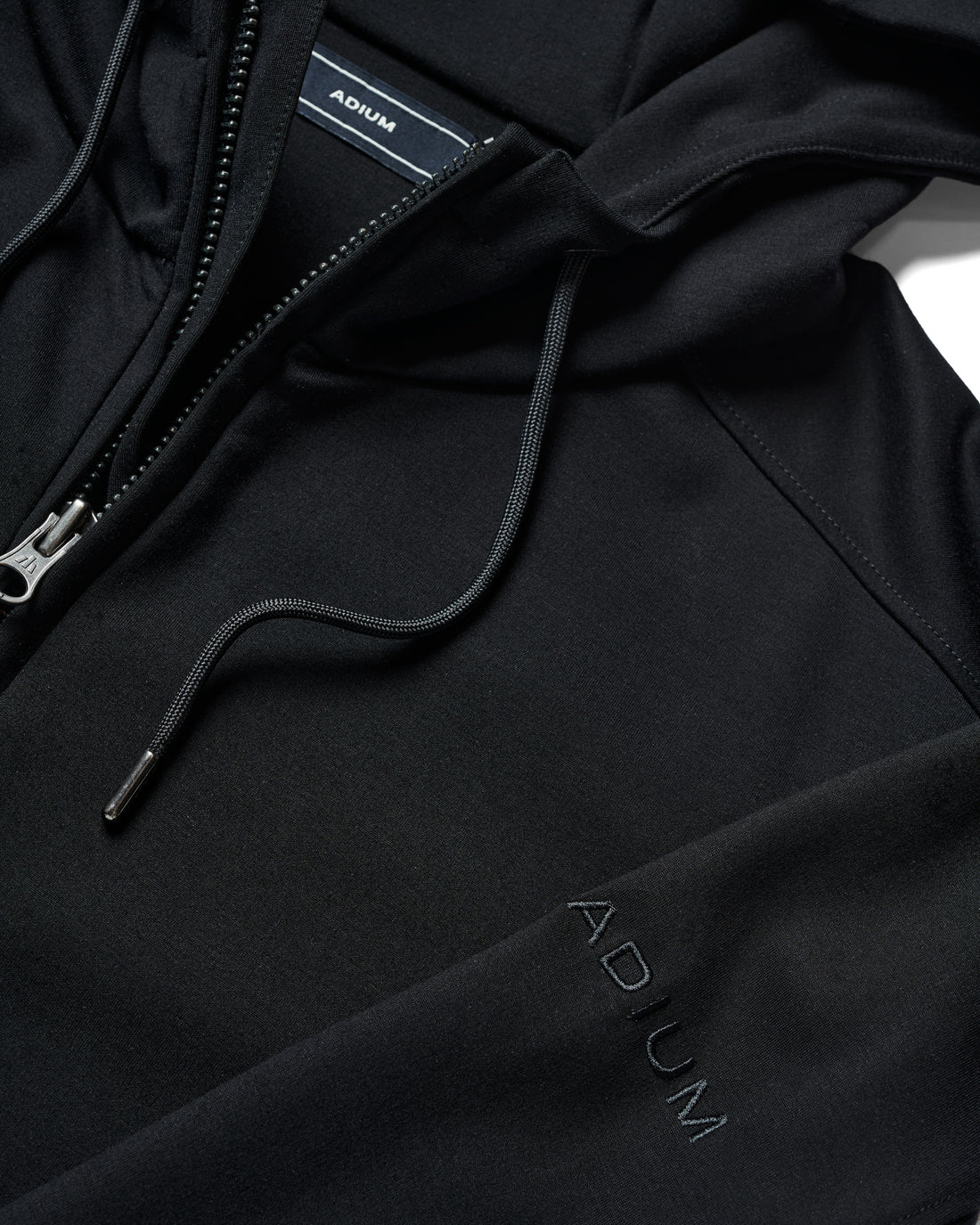 Black Dual Knit Full-Zip Hoodie
