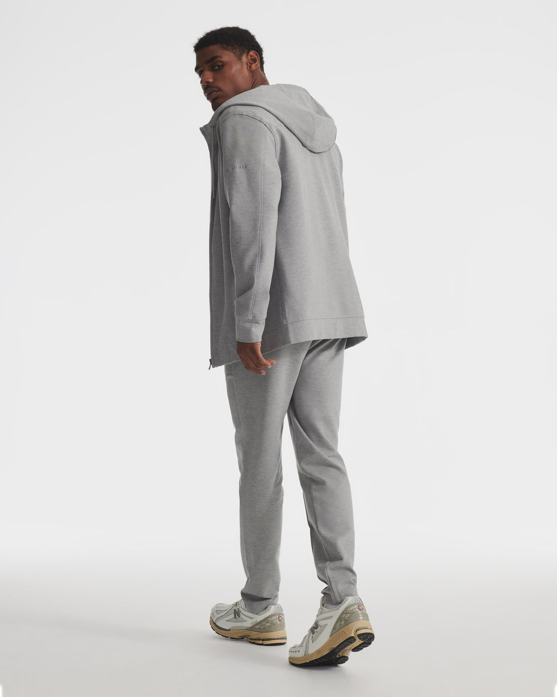 Heather Grey Dual Knit Full-Zip Hoodie