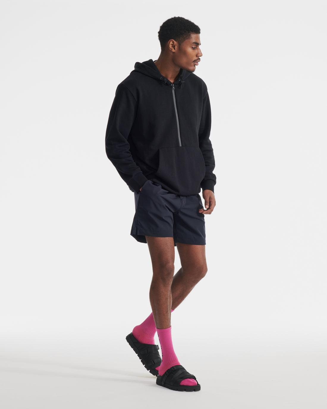 The ADIUM Black French Terry Half Zip Hoodie | "The Future of Fitness" Men's Health