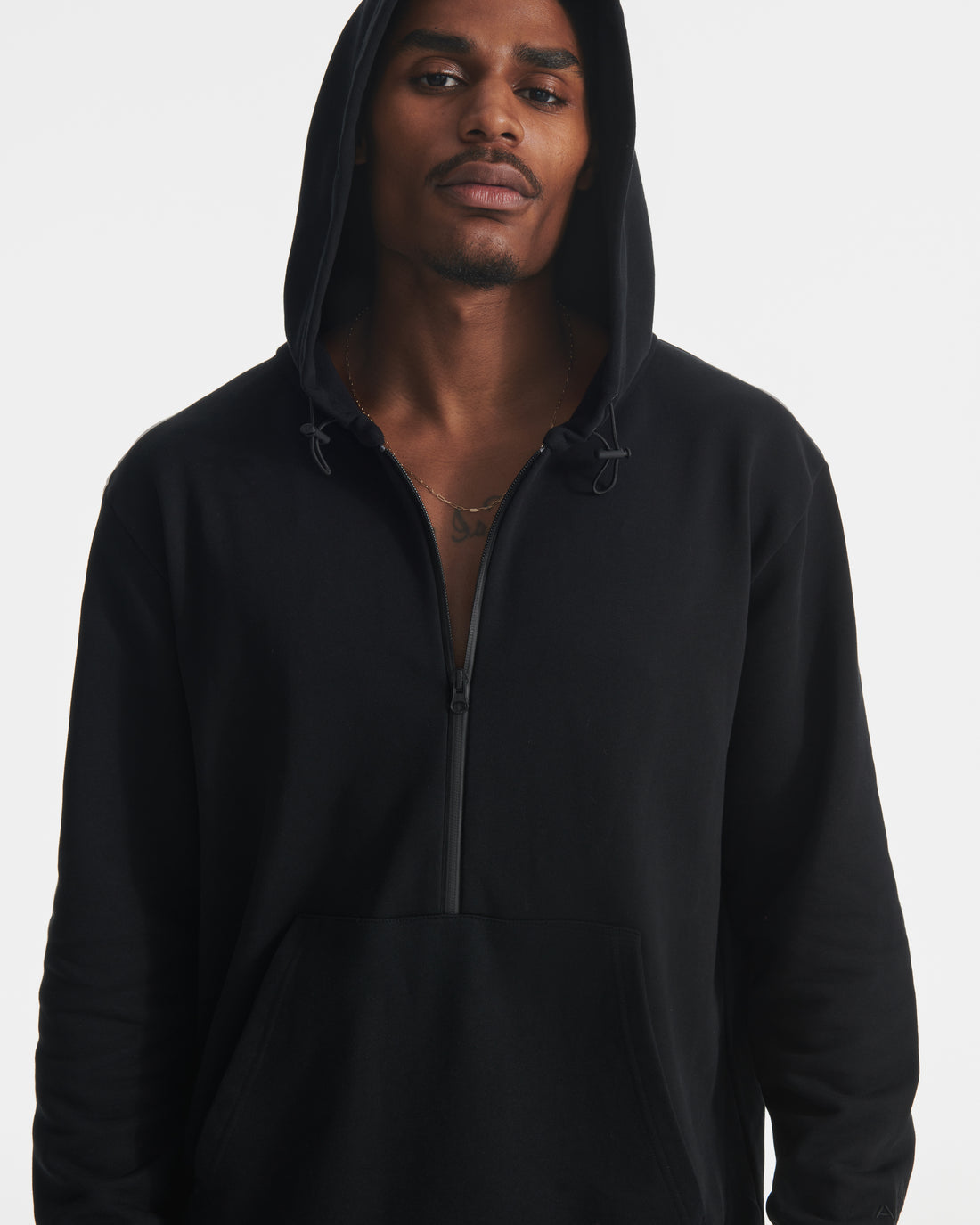 The ADIUM Black French Terry Half Zip Hoodie | "The Future of Fitness" Men's Health