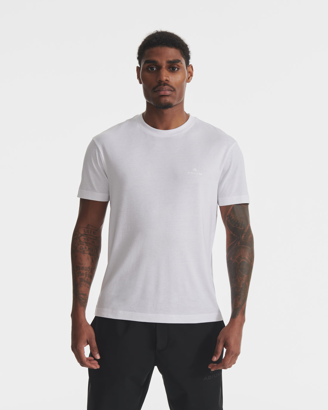 White Lyocell Crew Neck