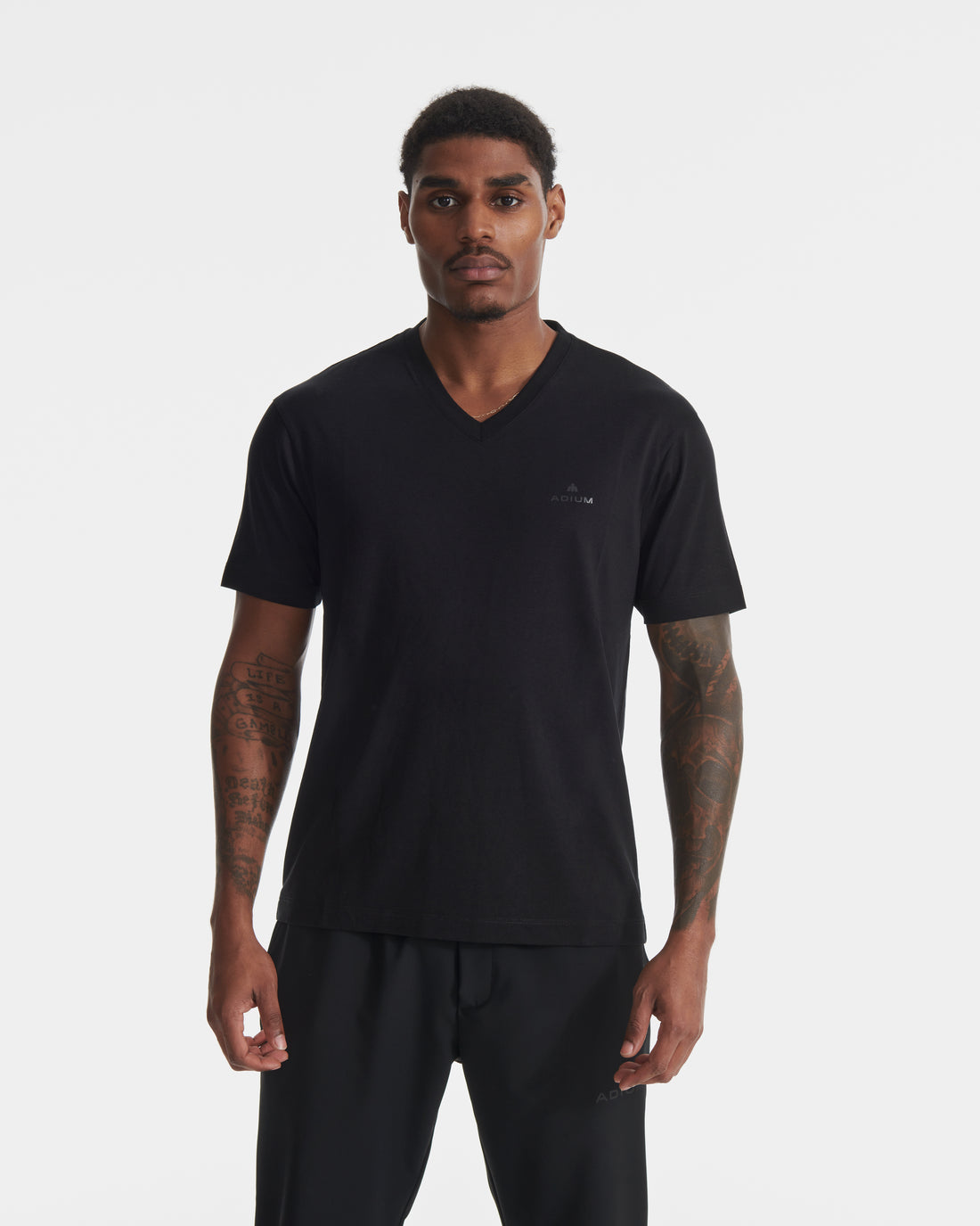 Black Lyocell V Neck