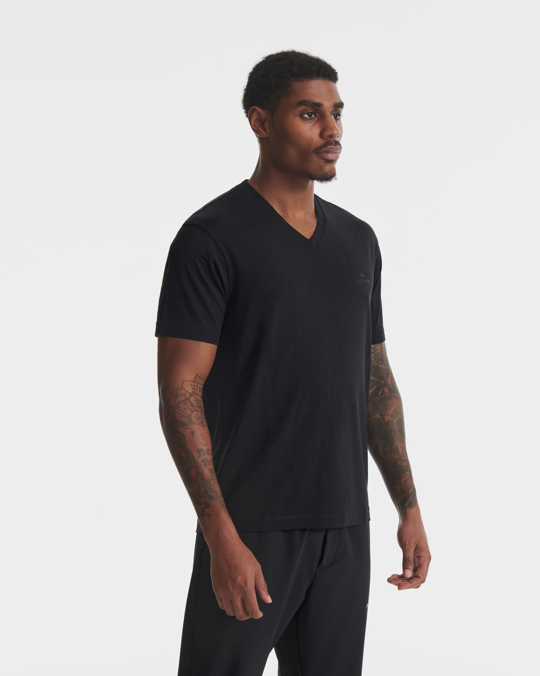 Black Lyocell V Neck