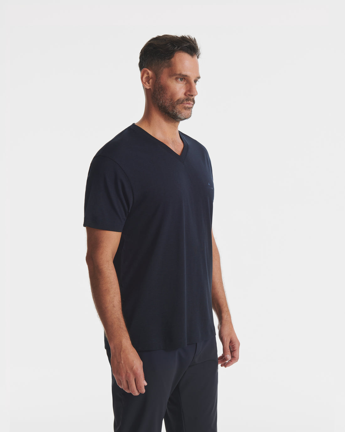 Dark Navy Lyocell V Neck