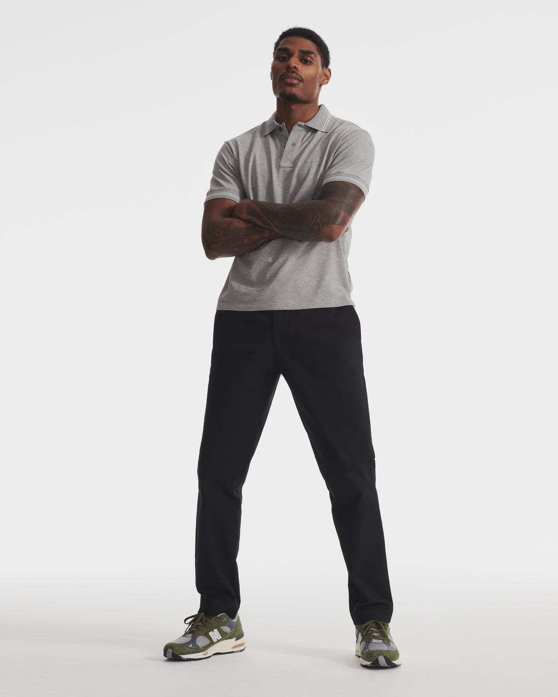 Black Tech Twill Nylon Chino