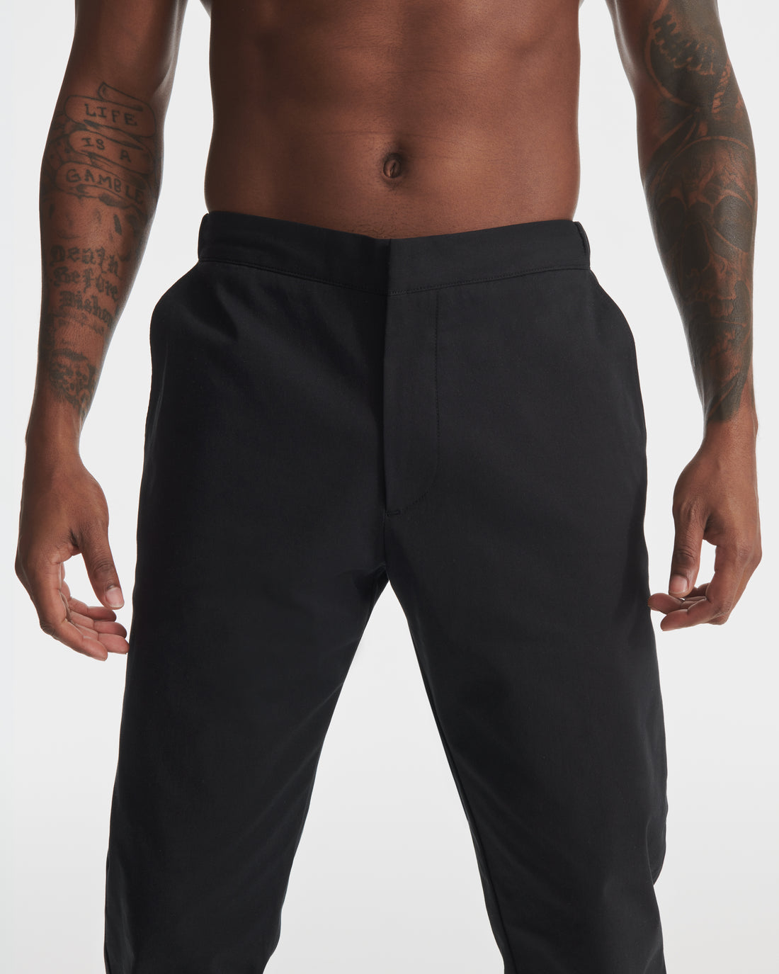 Black Tech Twill Nylon Chino