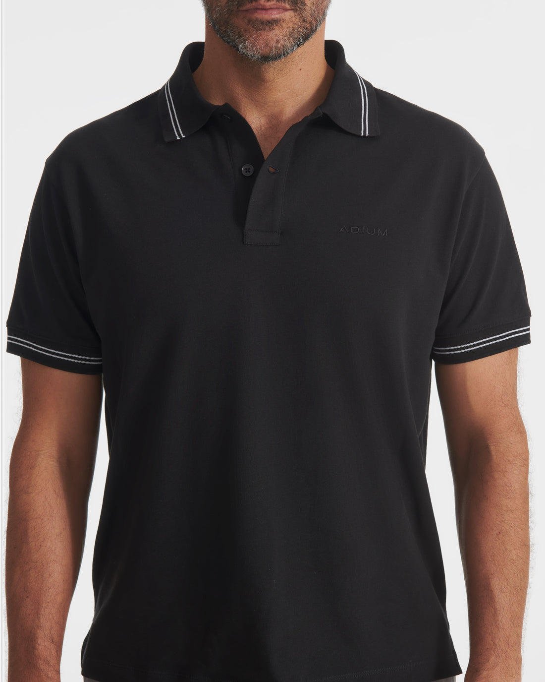 Black Pique Polo