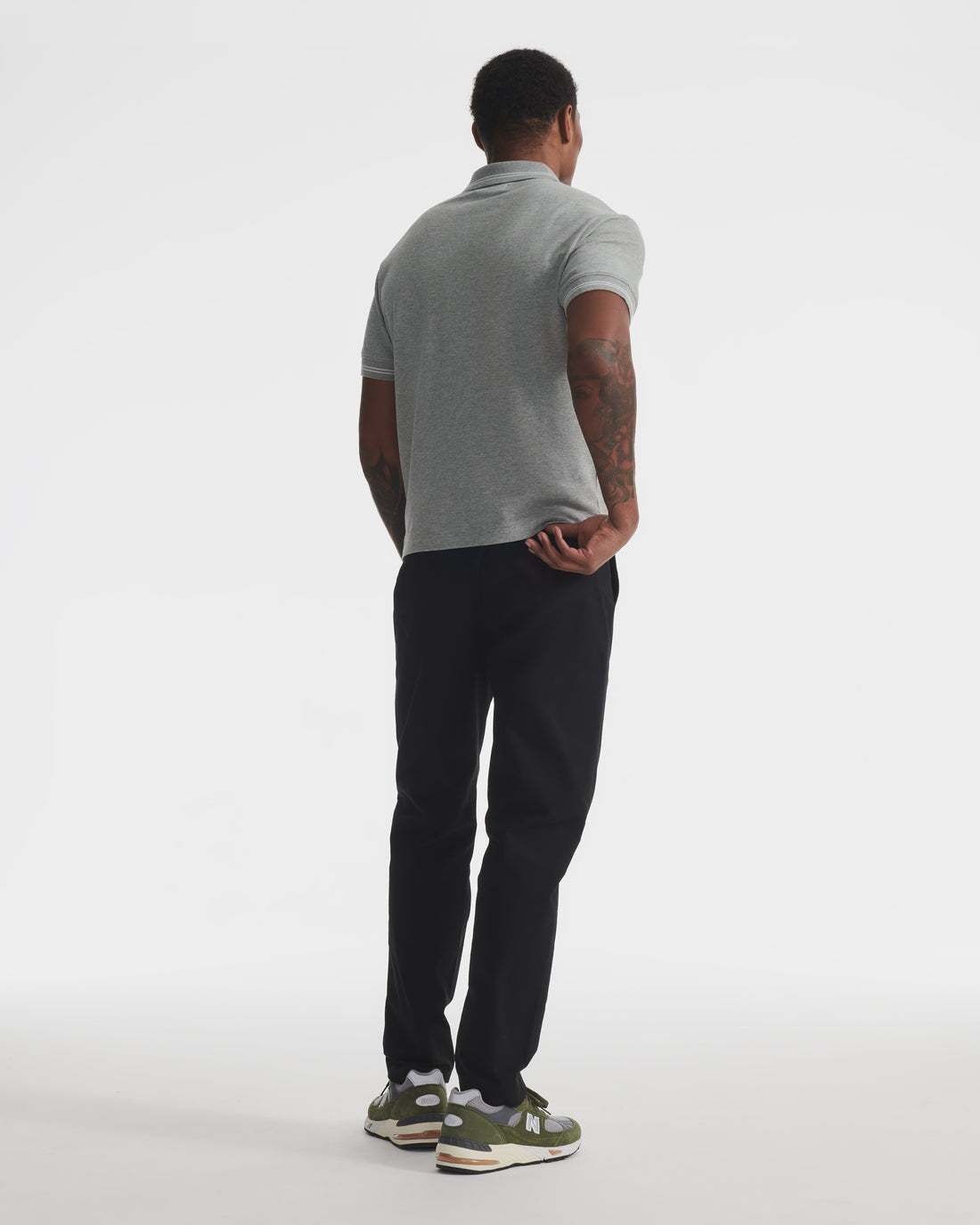 Heather Grey Pique Polo