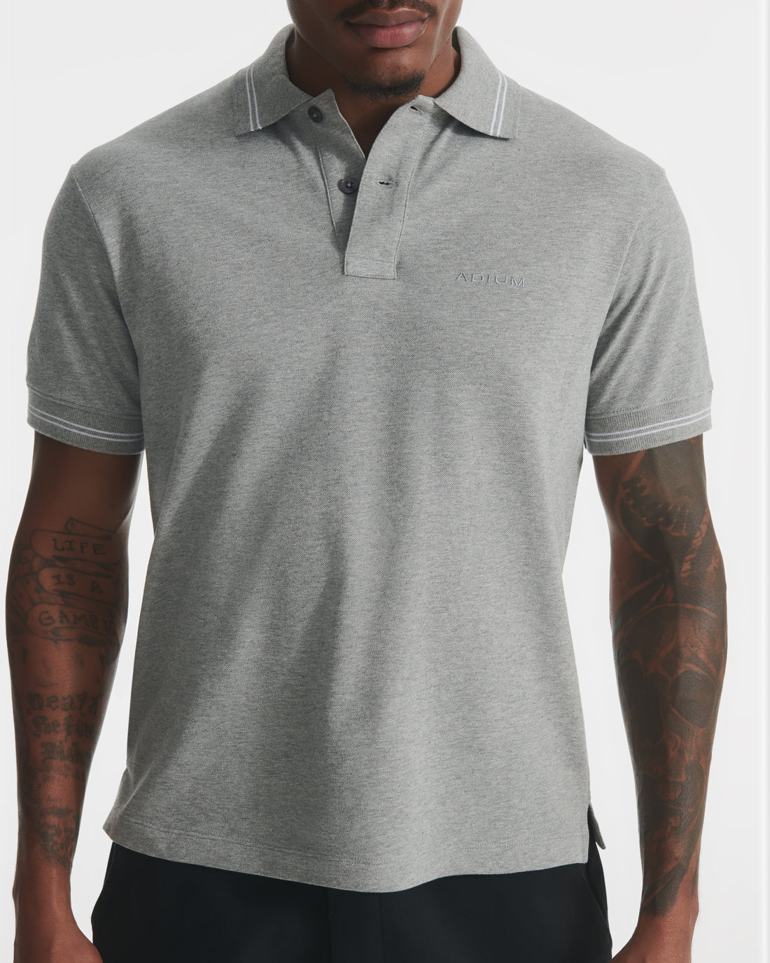 Heather Grey Pique Polo