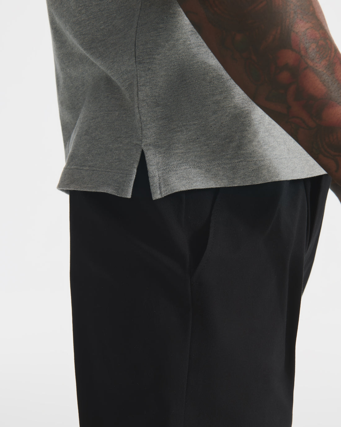 Heather Grey Pique Polo