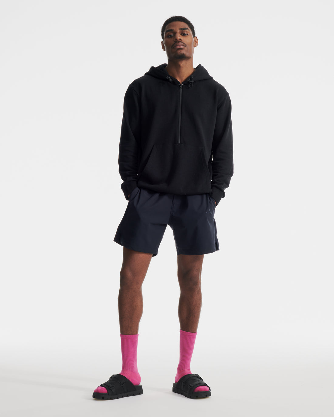 The ADIUM Black French Terry Half Zip Hoodie | "The Future of Fitness" Men's Health